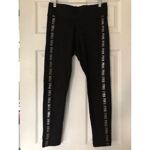 Pink Black Fleece Lined Leggings